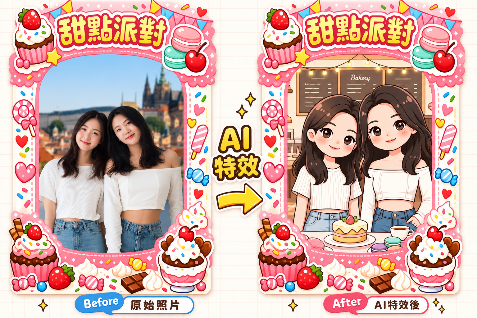 AI 冰箱貼前後效果